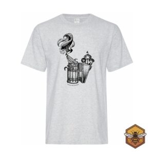 Official Sandalwood Apiaries Smokin Smoker Grey Graphic T-Shirt