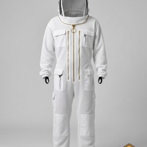 Full Body Ultra-Ventilated White Beekeeping Suit with Fencing Veil